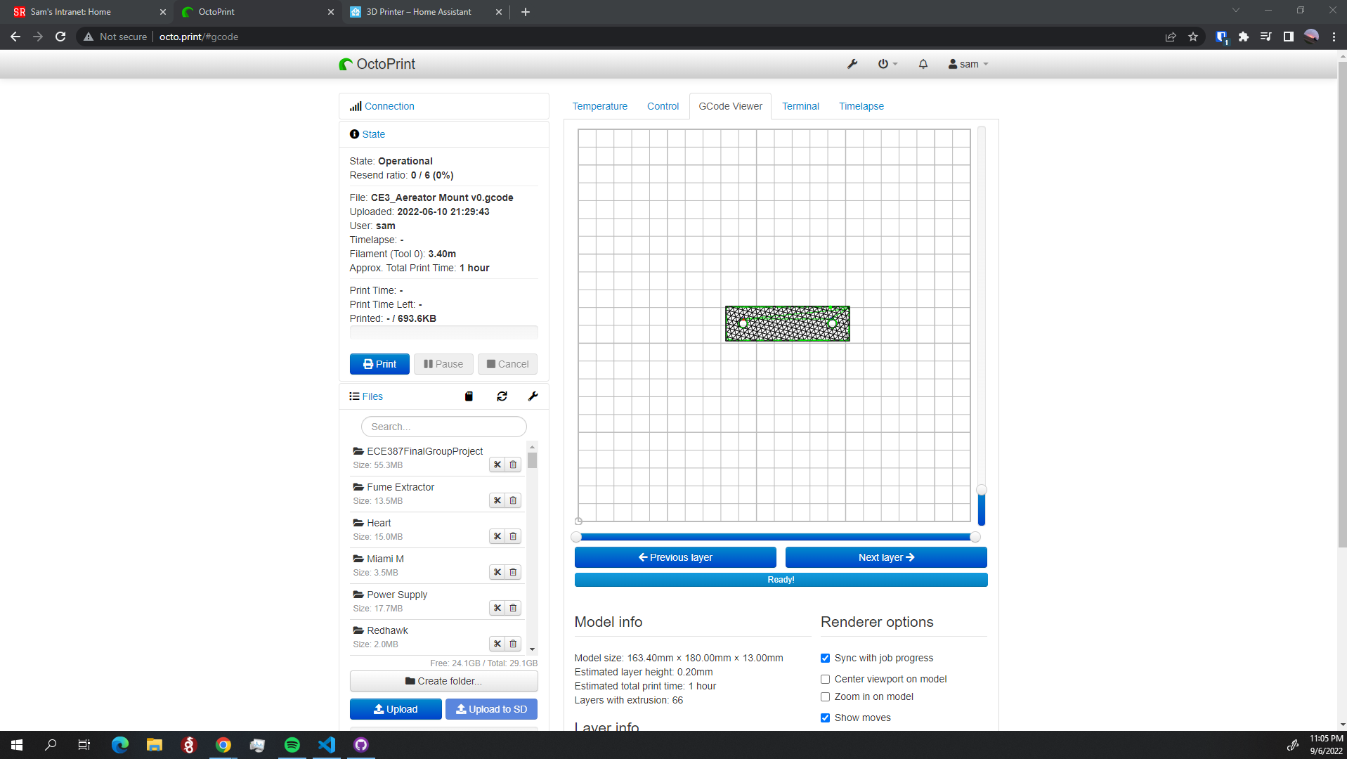 Octoprint web Interface