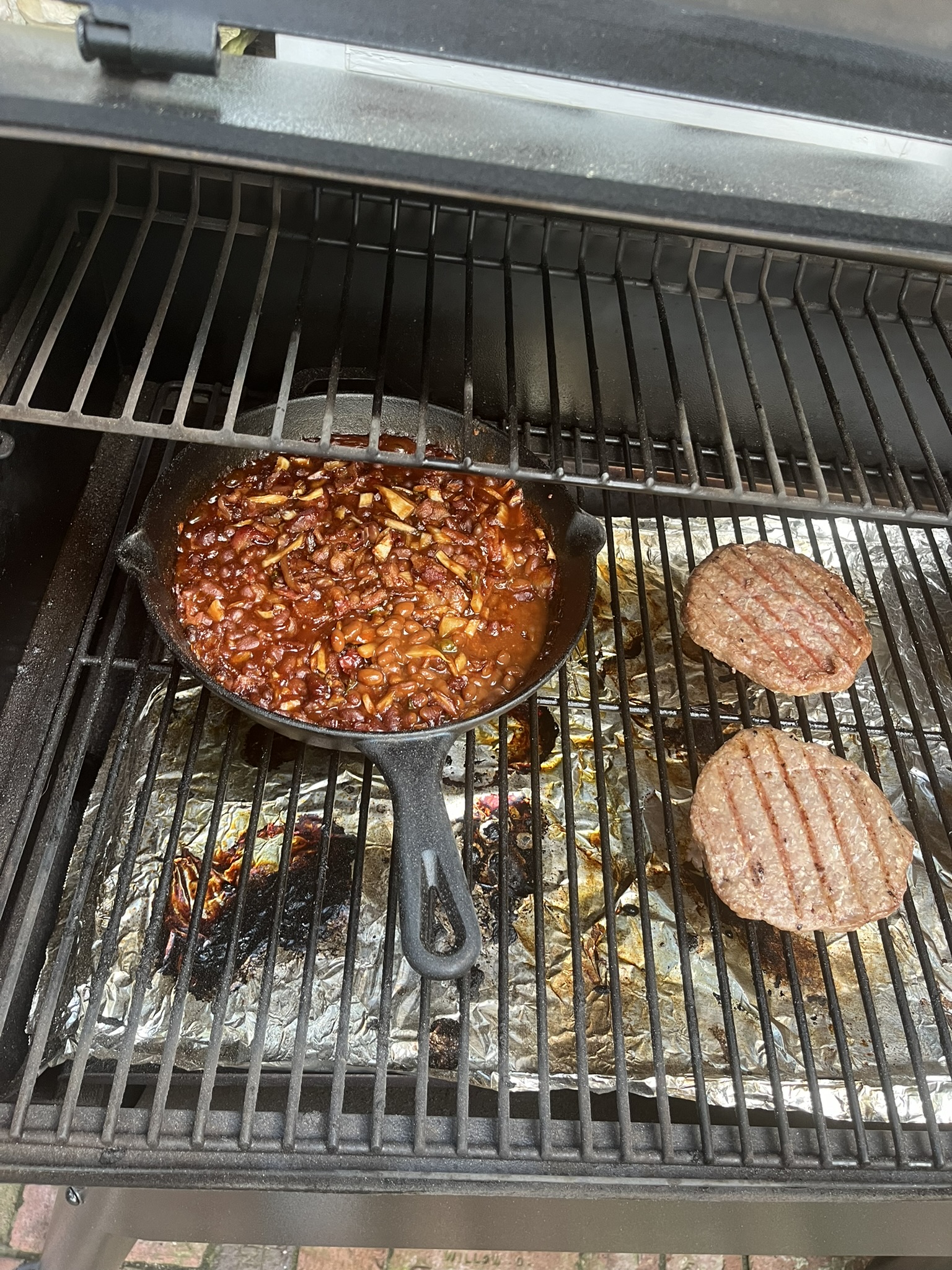 Smoked Beans and Burgers