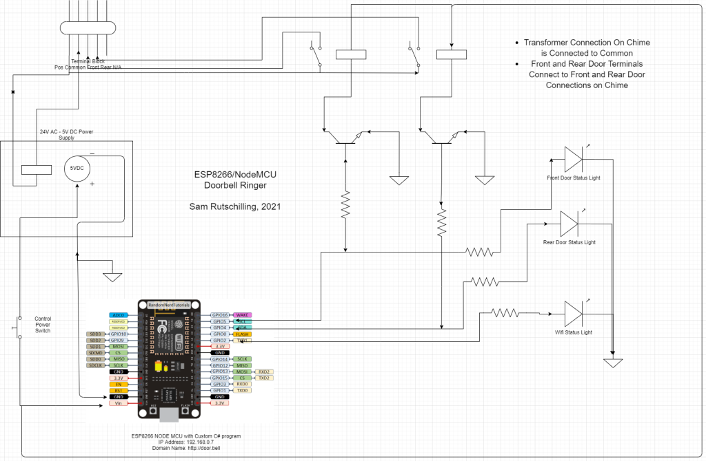 Schematic Diagram of the Doorbell Ringer system